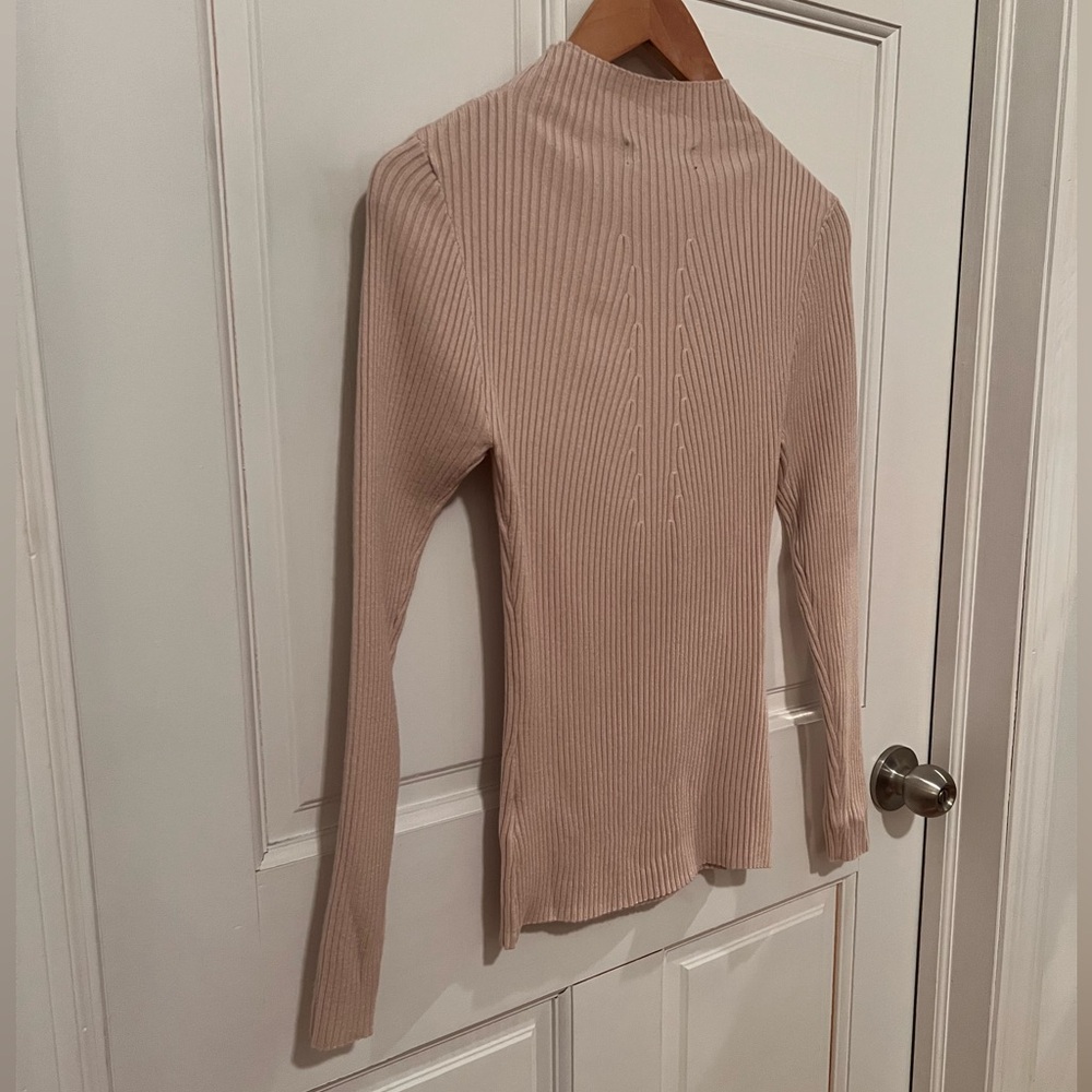 Cream Ribbed Knit Sweater - Picture 10 of 12